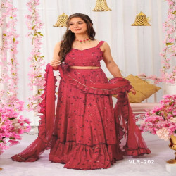 Premium Digital Print Tiered Lehenga Choli with Dupatta